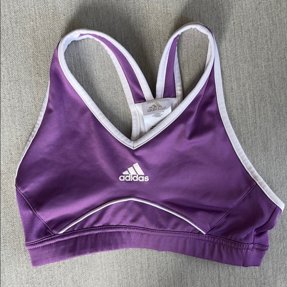 Adidas Purple Climalite Tech Sports Bra in XS